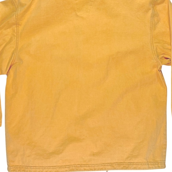 Vintage 90s Mens Anchor Blue Yellow Hooded Chore Jacket Y2K - Picture 7 of 8